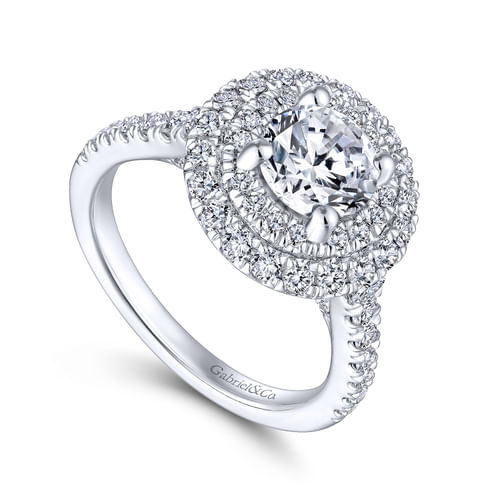 14K White Gold Round Diamond Engagement Ring