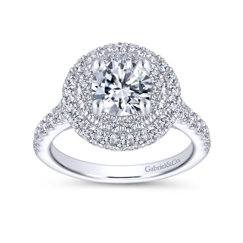 14K White Gold Round Diamond Engagement Ring