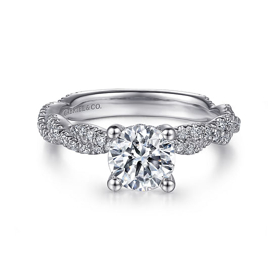 Gabriel - 14K White Gold Round Diamond Engagement Ring