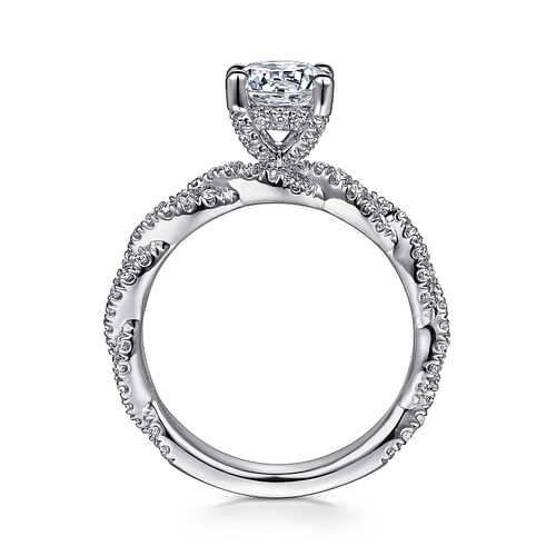 14K White Gold Round Diamond Engagement Ring