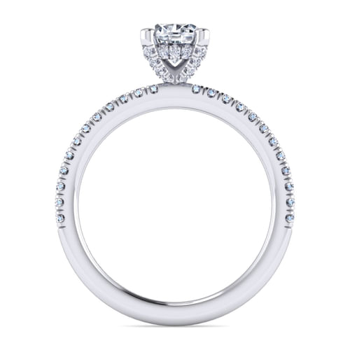 14K White Gold Round Diamond Engagement Ring