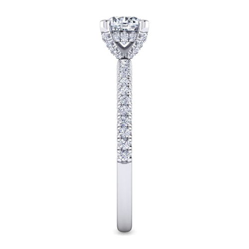 14K White Gold Round Diamond Engagement Ring