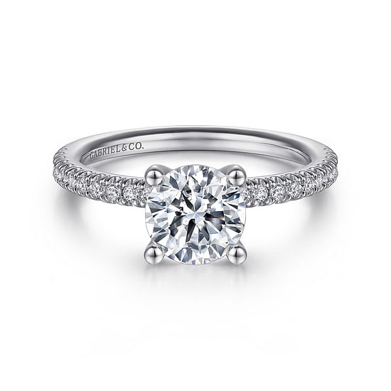 Gabriel - 14K White Gold Round Diamond Engagement Ring