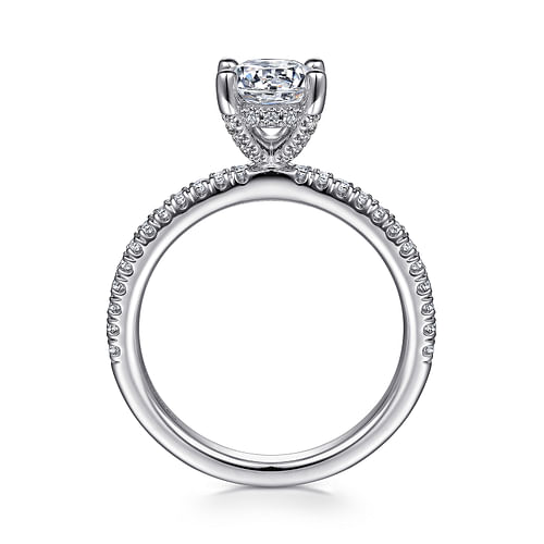 14K White Gold Round Diamond Engagement Ring