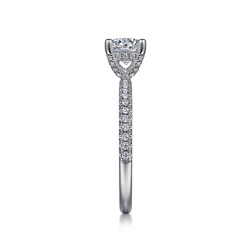 14K White Gold Round Diamond Engagement Ring