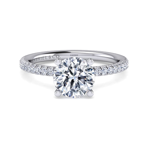 14K White Gold Round Diamond Engagement Ring