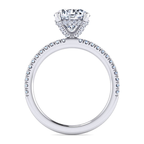 14K White Gold Round Diamond Engagement Ring