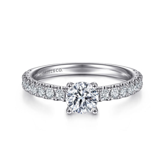 Gabriel - 14K White Gold Round Diamond Engagement Ring