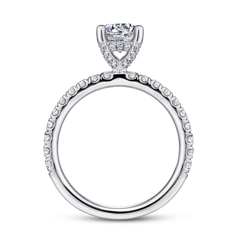 14K White Gold Round Diamond Engagement Ring