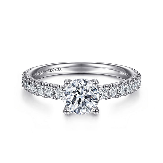 Gabriel - 14K White Gold Round Diamond Engagement Ring