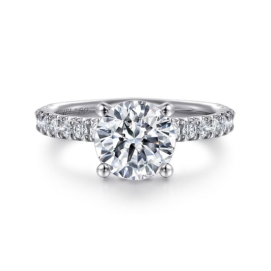 Gabriel - 14K White Gold Round Diamond Engagement Ring