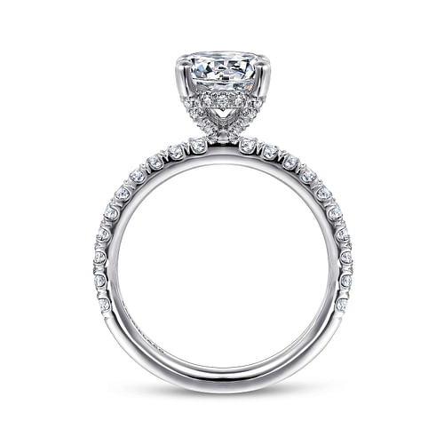 14K White Gold Round Diamond Engagement Ring