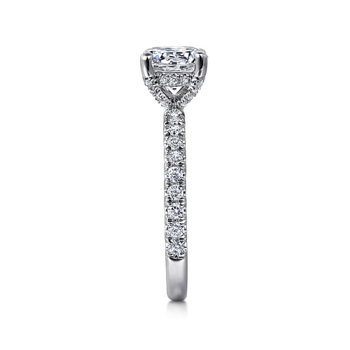 14K White Gold Round Diamond Engagement Ring