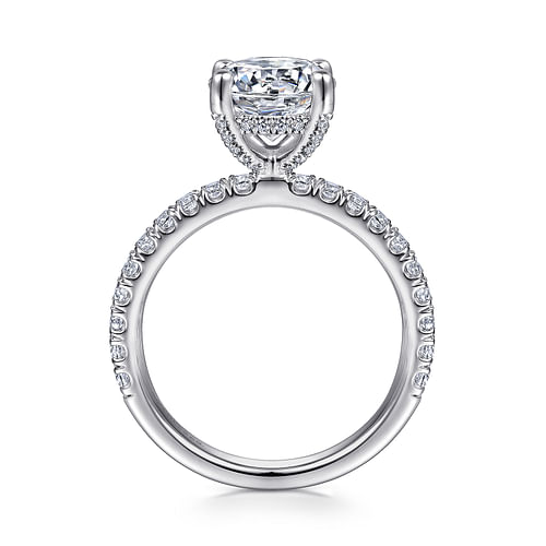 14K White Gold Round Diamond Engagement Ring