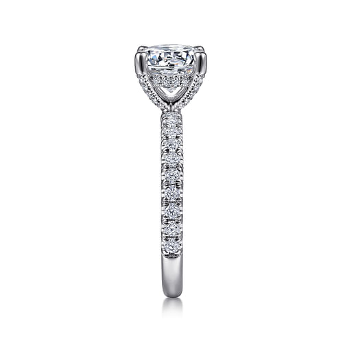 14K White Gold Round Diamond Engagement Ring