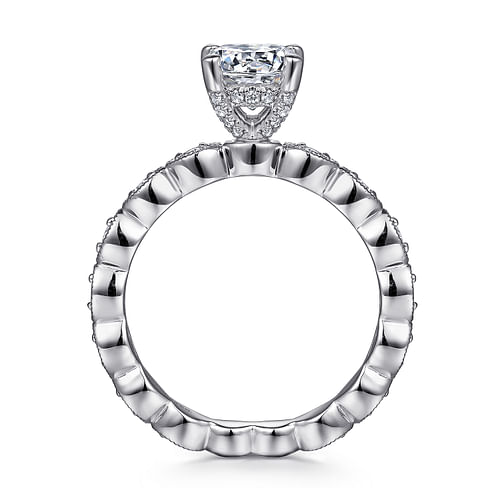 14K White Gold Round Diamond Engagement Ring