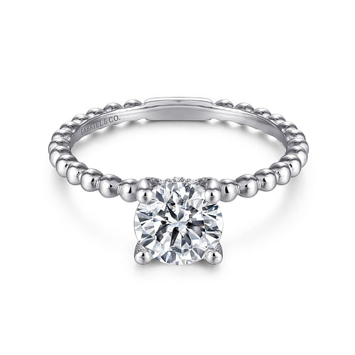 14K White Gold Round Diamond Engagement Ring