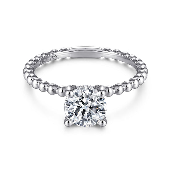 Gabriel - 14K White Gold Round Diamond Engagement Ring