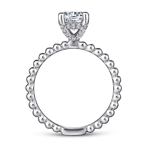 14K White Gold Round Diamond Engagement Ring