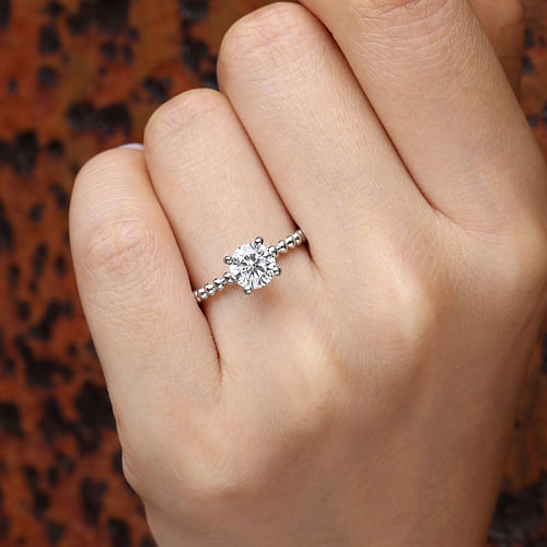 14K White Gold Round Diamond Engagement Ring