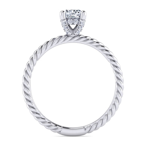 14K White Gold Round Diamond Engagement Ring