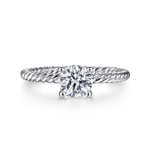 14K White Gold Round Diamond Engagement Ring