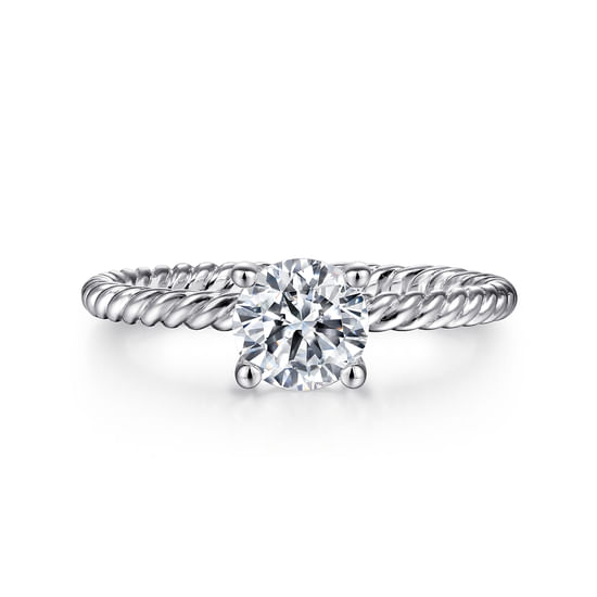 Gabriel - 14K White Gold Round Diamond Engagement Ring