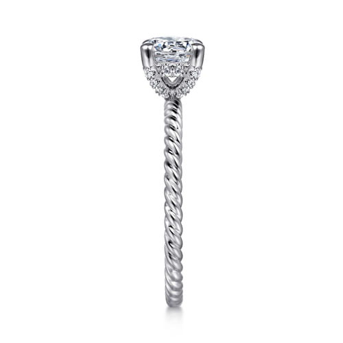 14K White Gold Round Diamond Engagement Ring