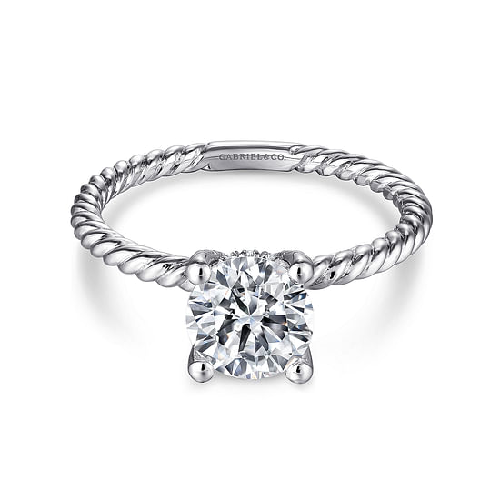 Gabriel - 14K White Gold Round Diamond Engagement Ring