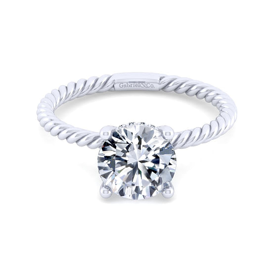 Gabriel - 14K White Gold Round Diamond Engagement Ring