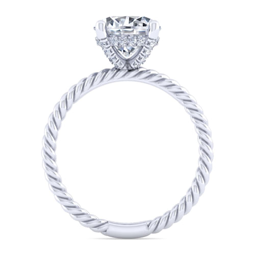 14K White Gold Round Diamond Engagement Ring