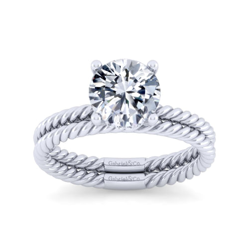 14K White Gold Round Diamond Engagement Ring