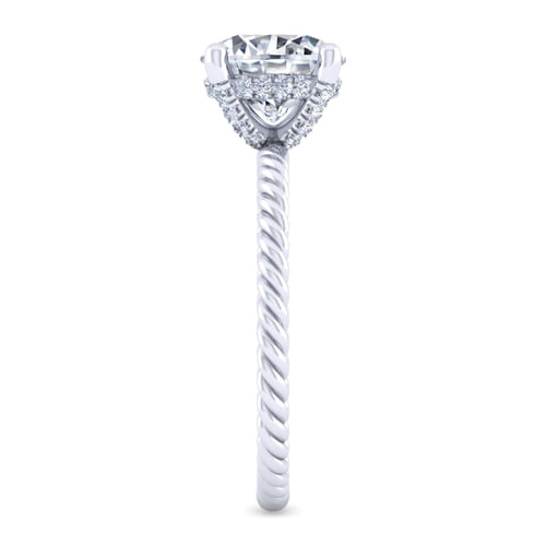 14K White Gold Round Diamond Engagement Ring