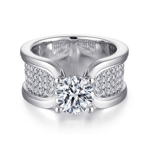 14K White Gold Round Diamond Engagement Ring