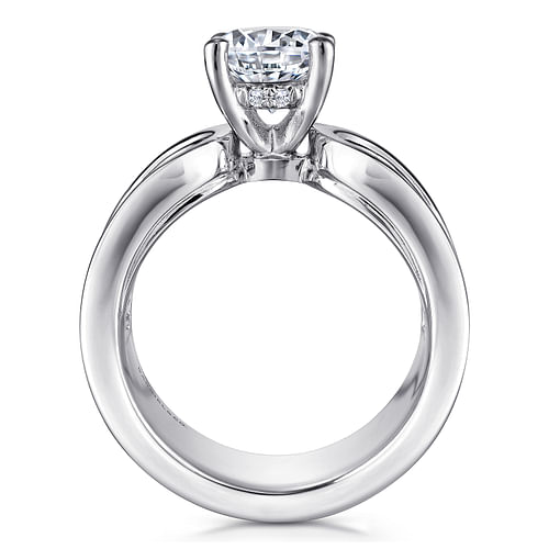 14K White Gold Round Diamond Engagement Ring