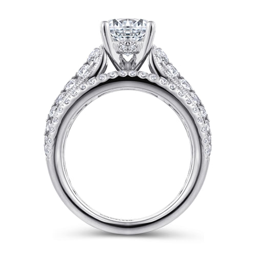 14K White Gold Round Diamond Engagement Ring