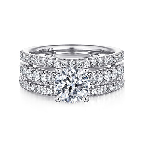 14K White Gold Round Diamond Engagement Ring