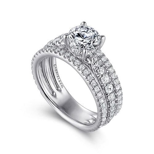 14K White Gold Round Diamond Engagement Ring