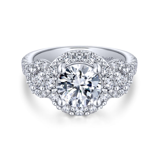 Gabriel - 14K White Gold Princess Cut Diamond Engagement Ring