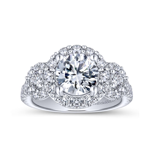 14K White Gold Round Diamond Engagement Ring