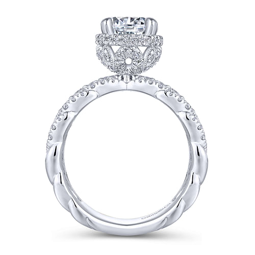 14K White Gold Round Diamond Engagement Ring