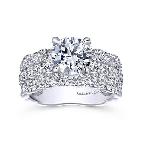 14K White Gold Round Diamond Engagement Ring