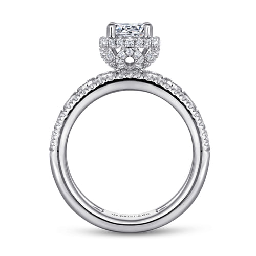 14K White Gold Round Diamond Engagement Ring