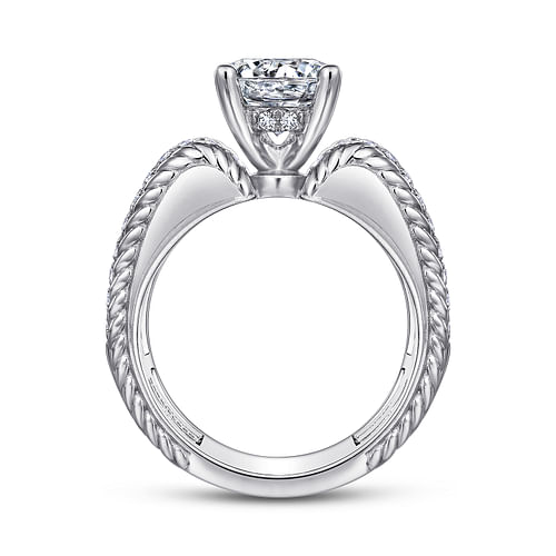 14K White Gold Round Diamond Engagement Ring