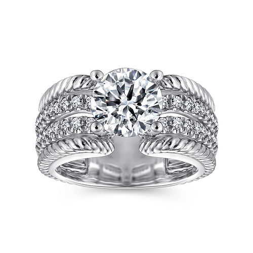 14K White Gold Round Diamond Engagement Ring