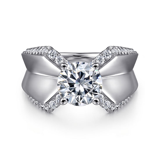 Gabriel - 14K White Gold Round Diamond Engagement Ring