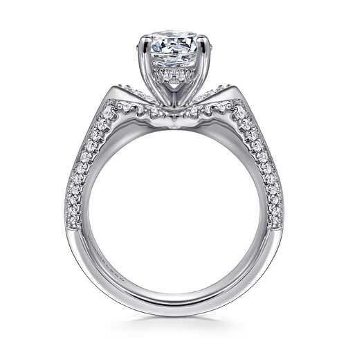 14K White Gold Round Diamond Engagement Ring