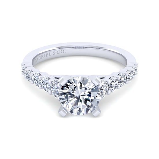 Gabriel - 14K White Gold Round Diamond Engagement Ring