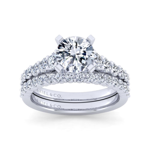 14K White Gold Round Diamond Engagement Ring