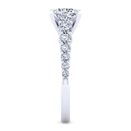 14K White Gold Round Diamond Engagement Ring